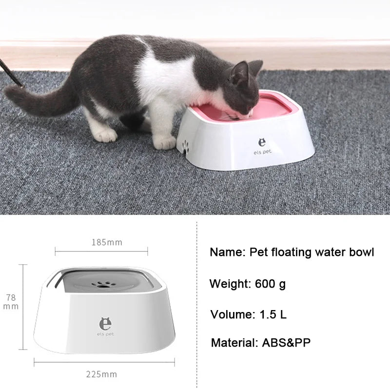 Dog and Cat Drinking Water Bowl Floating