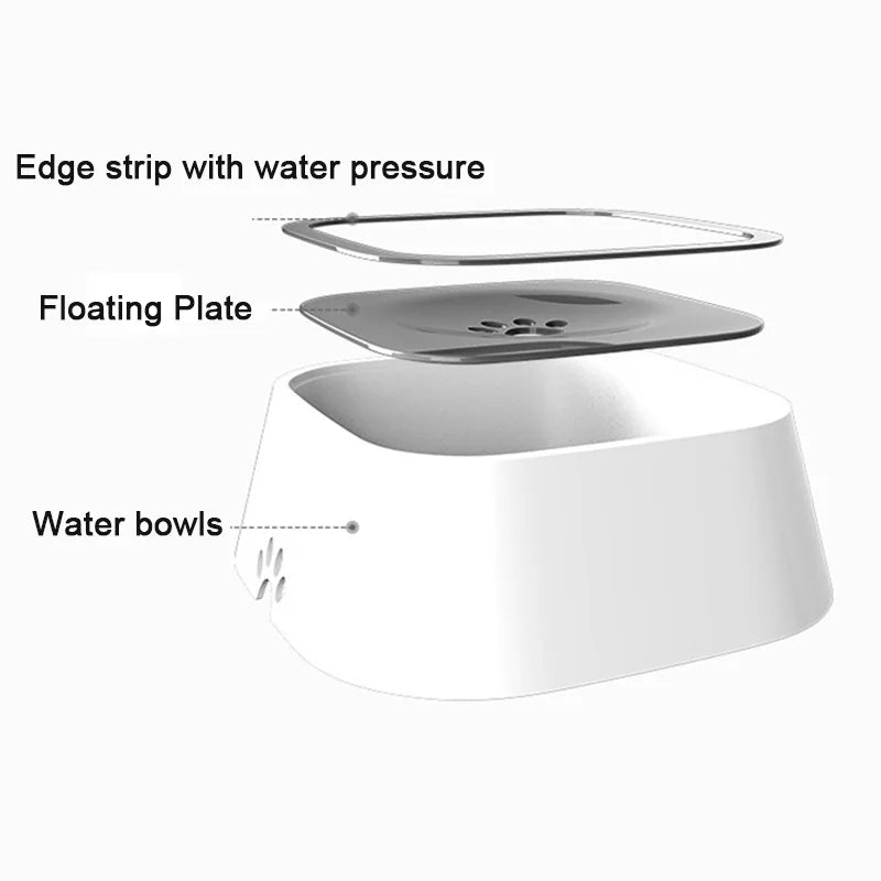 Dog and Cat Drinking Water Bowl Floating