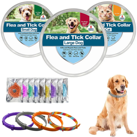 Flea and Tick Collar for Dogs and Cats - 8 Months of Protection 100% Natural